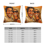 Personalised Exaggerated Comic Photo Cushion Cover with Text Home Decoration Anniversary Valentine's Day Birthday Gift for Couple Family Friends