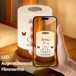 Personalisiertes Line-Art Nachtlicht mit Babytieren & Namen | Dimmbar | 15h Akku | Kinderzimmer Deko | Tauf- & Geburtstagsgeschenk für Kinder & Babys