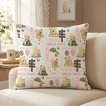 Personalized Classic Winnie the Pooh Soft Throw Pillow Cover with Name and Surname Home Decor Birthday Gift for Boys Girls