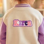 Toppa personalizzata con ricamo floreale multicolore, da applicare a caldo o da cucire: regalo per il rientro a scuola per bambini e studenti