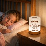 Personalisiertes Line-Art Nachtlicht mit Babytieren & Namen | Dimmbar | 15h Akku | Kinderzimmer Deko | Tauf- & Geburtstagsgeschenk für Kinder & Babys