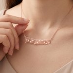 Personalised Dainty Staff Note Musical Sterling Silver Necklace with Hidden Secret Message Birthday Gift for Musician Women