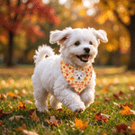 Personalized Fall Autumn Cartoon Pet Photo Bandana with Name Adjustable Buckle Pet Party Harvest Birthday Gift for Pet Owners Lovers