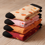Personalized Fall Pumpkin Maple Leaf Flower Cozy Warm Socks with Name Birthday Anniversary Gift for Friends Family
