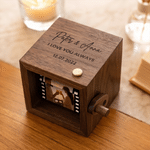 Personalisierter Film mit 8–16 Fotos: LED-Flipbook-Rahmen aus Holz mit Animation, Text und Datum – ein lustiges Geschenk zum Jahrestag oder Geburtstag für die Familie