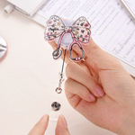 Personalised Faux Glitter Pink Bow Stethoscope Badge Reel with Name Nurses' Day Appreciation Birthday Gift for Doctor Nurse