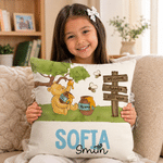 Personalized Classic Winnie the Pooh Soft Throw Pillow Cover with Name and Surname Home Decor Birthday Gift for Boys Girls