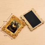 Personalisierter Haustier-Fotomagnet im Ölgemälde-Stil | mit Namen und Rahmen | Kühlschrankmagnet | Geburtstagsgeschenk für Haustierliebhaber