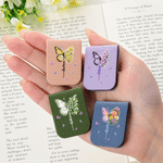 Personalised Butterfly Birth Flower Magnetic PU Leather Bookmark Clip with Name Reading Birthday Gift for Book Lovers Bookworms