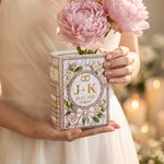 Personalised Flower Book Shape Ceramic Vase with Initials and Date Home Garden Decor Wedding Birthday Anniversary Gift for Bride Book Lover