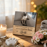 Personalized Pet Photo Wooden Photo Frame with Name Text and Year Home Desk Decor Memorial Sympathy Gift for Pet Owners Lovers
