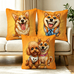 Personalised Exaggerated Comic Photo Cushion Cover with Text Home Decoration Anniversary Valentine's Day Birthday Gift for Couple Family Friends