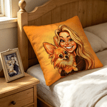 Personalised Exaggerated Comic Photo Cushion Cover with Text Home Decoration Anniversary Valentine's Day Birthday Gift for Couple Family Friends
