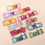 Toppa personalizzata con ricamo floreale multicolore, da applicare a caldo o da cucire: regalo per il rientro a scuola per bambini e studenti