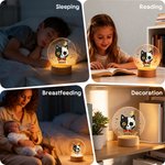 Personalized Halloween Quirky Cat Acrylic LED Night Light with Name and Wooden Base Room Decor Halloween Gift for Kids