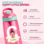 Personalized Cartoon 3D-Style Character Artwork Star Cloud 16 oz Water Bottle with Name and Initial Daily Use Birthday Gift for Boys Girls