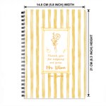 Personalized Birth Flower Multicolour Stripe Spiral A5 Notebook with Title Surname and Text Back to School Teacher's Day Gift for Teacher Educator