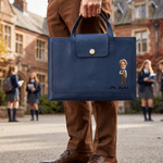 Personalised Cartoon Character PU Leather Briefcase with Name and Handle Office Accessory Graduation Appreciation Gift for Teachers