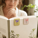 Personalised Butterfly Birth Flower Magnetic PU Leather Bookmark Clip with Name Reading Birthday Gift for Book Lovers Bookworms