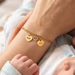 Personalised 1-6 Heart-Shaped Pendants Two-Layer Bracelet with Engraved Name Exquisite Jewellery Birthday Mother's Day Gift for Mother Grandmother