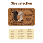 Personalized Welcome to Our Ranch Western Boots & Hat Pattern Design Doormat with Name Home Decor Housewarming Gift for Family