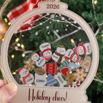Personalized Cute Snowman Family Christmas Shaker Ornament with Name Home Decor Christmas Gift for Family Friends