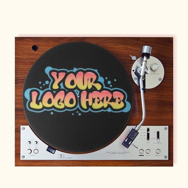 Personalizzato stampato a colori con il vostro logo Disco in vinile DJ Tappetino per giradischi Regalo per gli amanti del vinile musicista