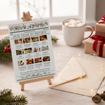 Personalised Photo Collage Christmas Post Flat Greeting Card with 12-Month Reviews and Envelope New Year Christmas Gift for Family Friend