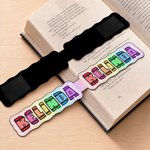 Individuell gestalteter, farbenfroher Lesezeichen-Clip im Buntstift-Stil mit Namen – ein Geschenk zum Geburtstag oder zum Schulanfang für Buchliebhaber und Schüler