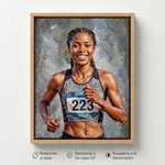 Impresión en lienzo personalizada con foto de maratón deportivo y nombre estilo pintura al óleo regalo de cumpleaños para maratonianos