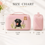 Personalized Watercolor Pet Photo Garland PU Leather Makeup Bag with Name Travel Birthday Gift for Mom Sister Bride Bridesmaid