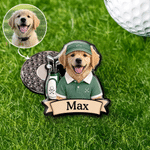Personalized Cartoon Style Pet Photo Golf Ball Marker Magnetic Hat Clip with Name Golf Club Game Day Birthday Gift for Golfer Pet Owner