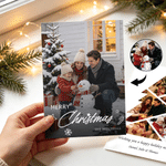 Personalised Christmas Tree Photos Collage Greeting Card with Text and Envelope Christmas New Year Gift for Family Friends