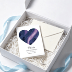 Personalised Foldable Circle Heart Shaped Star Map Greeting Card with Text and Envelope Wedding Anniversary Birthday Gift for Couple