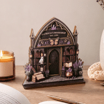 Personalised Dark Fantasy Witchy Bookshop Ornament Wooden Bookshelf Decor with Text and Year Reading Corner Birthday Halloween Gift for Book Lovers