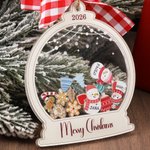 Personalized Cute Snowman Family Christmas Shaker Ornament with Name Home Decor Christmas Gift for Family Friends
