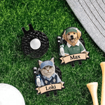 Personalized Cartoon Style Pet Photo Golf Ball Marker Magnetic Hat Clip with Name Golf Club Game Day Birthday Gift for Golfer Pet Owner