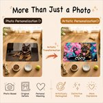 Personalized Graffiti Oil Painting Style Crown Pet Photo Pet Feeding Mat with Name Home Decor Pet Supplies Birthday Gift for Pet Owners Lovers