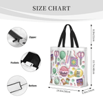 Personalized 3D-Style Artwork Knitted Crochet Patterns Large Capacity Tote Bag with Name Christmas Birthday Gift for Knitting Lover Grandma