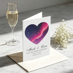 Personalised Foldable Circle Heart Shaped Star Map Greeting Card with Text and Envelope Wedding Anniversary Birthday Gift for Couple