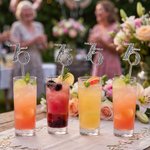 Personalised Multicolour Monogram Design Acrylic Cocktail Stirrers with Letter or Number Wedding Party Drink Decor Anniversary Gift for Bride Groom