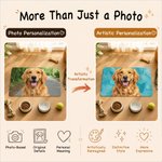 Personalized Oil Painting Style Pet Photo Food Mat with Name Home Decor Pet Supplies Birthday Gift for Cat Dog Pet Owner Lovers
