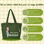 Sac fourre-tout en velours côtelé personnalisé avec texte et personnage de dessin animé - Cadeau de rentrée pour professeur