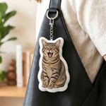 Personalised Cartoon Style Faux Embroidery Pet Photo Plush Bag Charm Keyring Birthday Gift for Pet Lovers