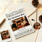 Personalised Photo Collage Christmas Post Flat Greeting Card with 12-Month Reviews and Envelope New Year Christmas Gift for Family Friend