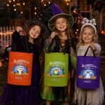 Personalised Halloween Cartoon Weird Skeleton Mummy Ghost LED Light Bucket Bag with Name Trick or Treat Halloween Party Gift for Girls Boys