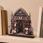 Personalised Dark Fantasy Witchy Bookshop Ornament Wooden Bookshelf Decor with Text and Year Reading Corner Birthday Halloween Gift for Book Lovers