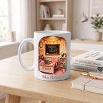 Personalized 3D-Effect Artwork Classroom Scene 11 oz 15 oz Ceramic Mug with Title & Surname Teacher's Day Appreciation Birthday Gift for Teachers