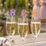 Personalised Multicolour Monogram Design Acrylic Cocktail Stirrers with Letter or Number Wedding Party Drink Decor Anniversary Gift for Bride Groom