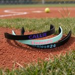 Personalised Multicolour Softball Fielder’s Mask Name Plate with Text Season‑End Gift for Softball Athletes